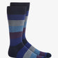 Meias masculinas Perry Ellis Rugby-Stripe, azul-marinho, tamanho regular
