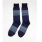 Meias masculinas Perry Ellis Rugby-Stripe, azul-marinho, tamanho regular