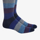Meias masculinas Perry Ellis Rugby-Stripe, azul-marinho, tamanho regular