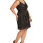 Vestido feminino plus size da City Studios, corte metálico e flare, tamanho 22W, prateado