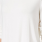 JM Collection Blusa feminina de malha com manga comprida e gola alta, cor marfim, branca, tamanho médio