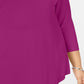 JM Collection Top feminino plus size com decote redondo rosa tamanho extra grande
