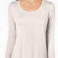 JM Collection Top feminino com decote redondo, bege escuro, tamanho 2, extra grande