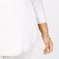 JM Collection Top feminino plus size com decote redondo, branco, tamanho 1X