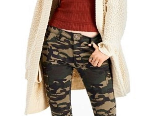 Cardigan texturizado com abertura frontal para jovens, tamanho extra grande, bege