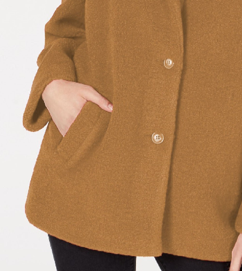 Coleção B Juniors Casaco de pele sintética tamanho camelo extragrande