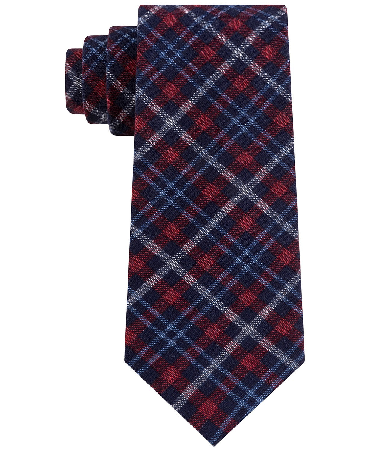Gravata xadrez clássica masculina Tommy Hilfiger Boston vermelha tamanho regular