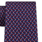 Gravata de seda Tommy Hilfiger pequena Parrot masculina, tamanho azul marinho, regular