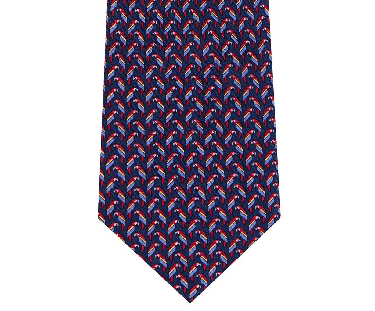 Gravata de seda Tommy Hilfiger pequena Parrot masculina, tamanho azul marinho, regular