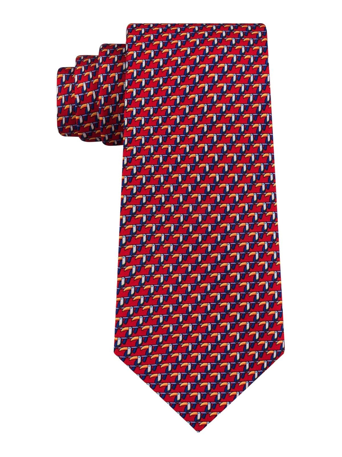 Gravata Tommy Hilfiger Masculina Classic Small Toucan Silk Twill Vermelha Tamanho Único