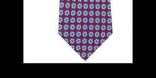 Gravata Tommy Hilfiger Masculina Classic Snowflake em Sarja de Seda Pura Vermelha Tamanho Regular
