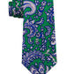 Gravata de seda Tommy Hilfiger Central Paisley masculina, verde, tamanho regular