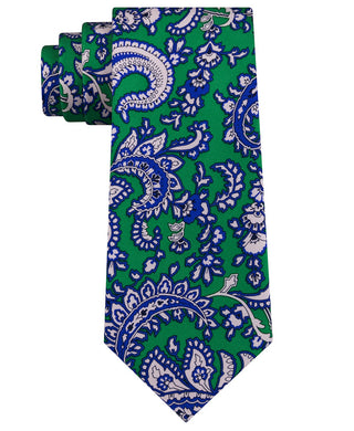 Gravata de seda Tommy Hilfiger Central Paisley masculina, verde, tamanho regular