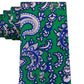 Gravata de seda Tommy Hilfiger Central Paisley masculina, verde, tamanho regular