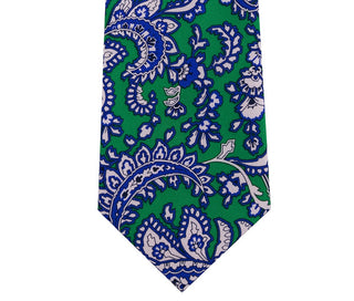 Gravata de seda Tommy Hilfiger Central Paisley masculina, verde, tamanho regular