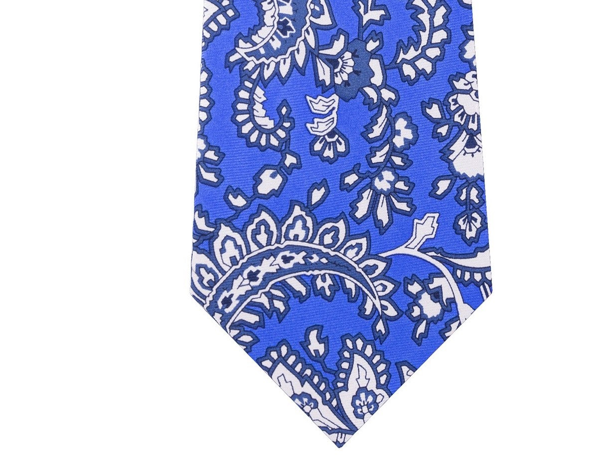 Gravata de seda Tommy Hilfiger Central Paisley masculina, tamanho azul marinho, regular