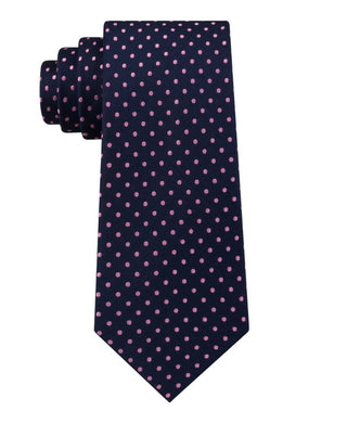 Gravata de seda Tommy Hilfiger masculina com bolinhas rosa tamanho regular