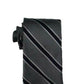 Gravata de seda listrada Tommy Hilfiger masculina, tamanho regular, cinza