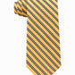 Gravata de seda listrada tricolor masculina Tommy Hilfiger, amarela, tamanho regular