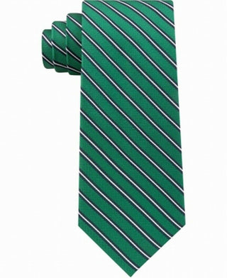 Gravata de seda listrada tricolor masculina Tommy Hilfiger, verde, tamanho único