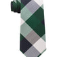 Gravata de seda xadrez Tommy Hilfiger masculina, azul, tamanho regular