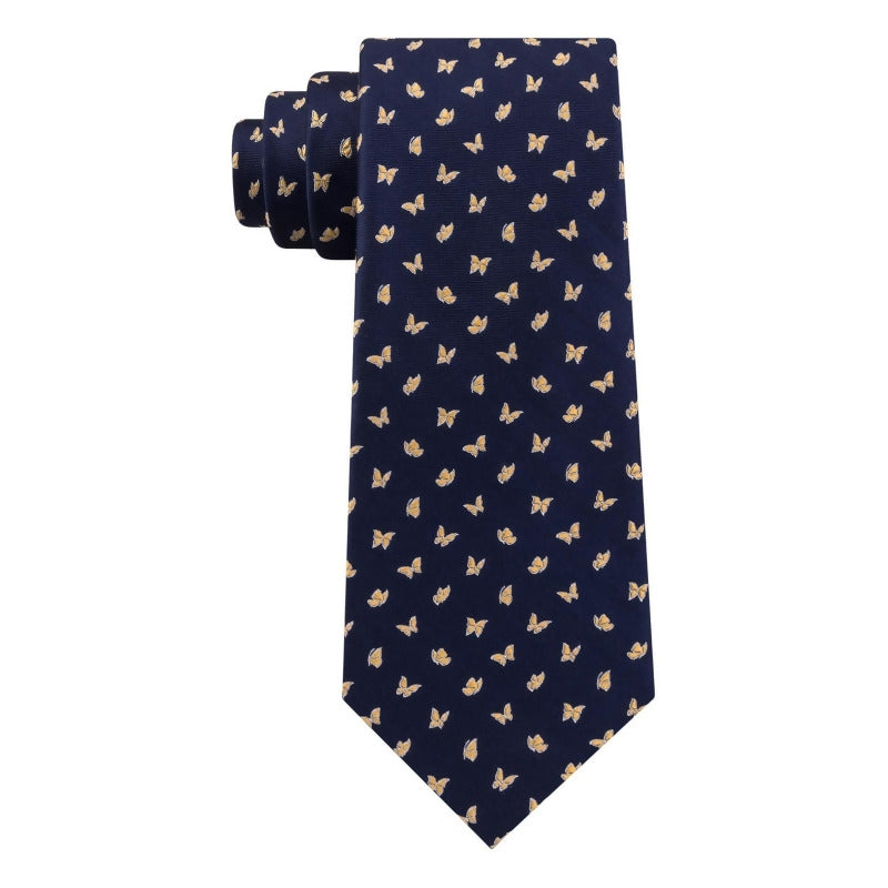 Gravata de seda borboleta Tommy Hilfiger masculina, tamanho regular, amarela