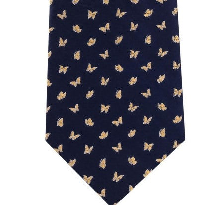 Gravata de seda borboleta Tommy Hilfiger masculina, tamanho regular, amarela