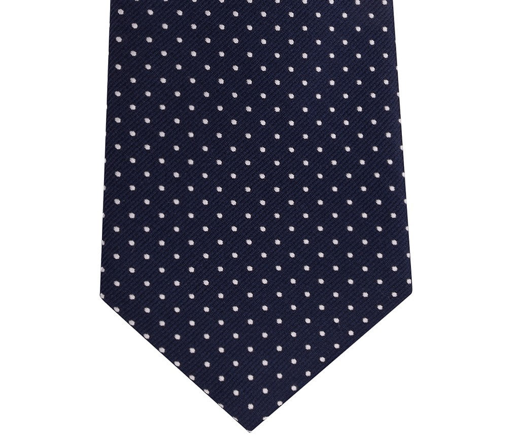 Gravata de seda Tommy Hilfiger Preppy Classic Dot Masculina Preta Tamanho Regular