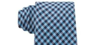 Gravata xadrez texturizada clássica masculina Tommy Hilfiger, azul, tamanho regular