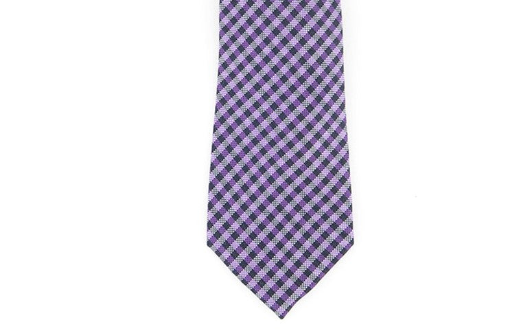 Gravata xadrez texturizada clássica masculina Tommy Hilfiger, roxa, tamanho regular
