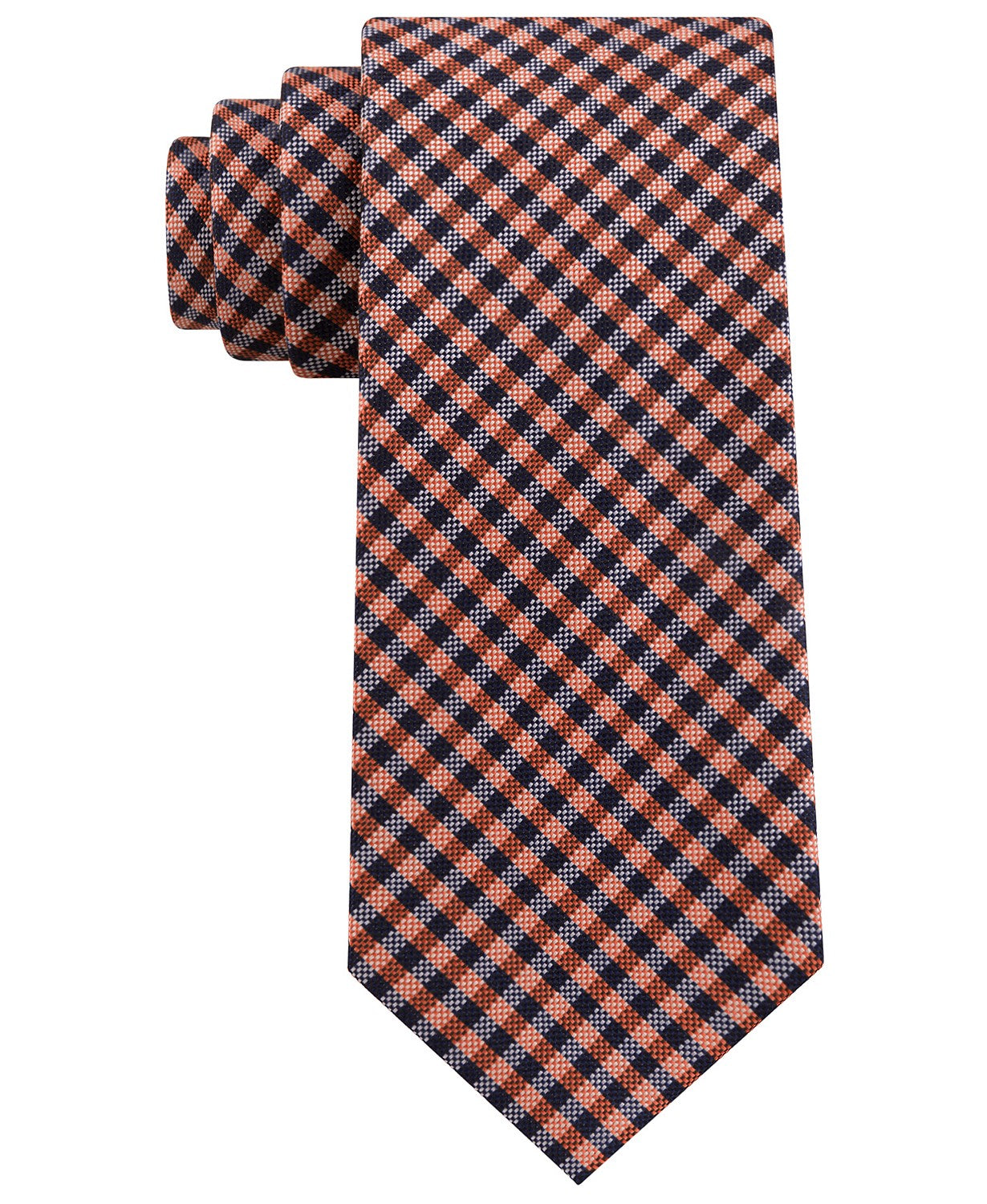 Gravata xadrez texturizada clássica masculina Tommy Hilfiger laranja tamanho único
