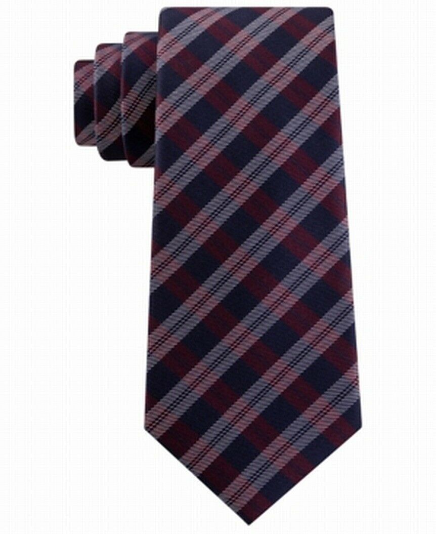 Gravata xadrez clássica Tommy Hilfiger Brooklyn masculina vermelha tamanho único