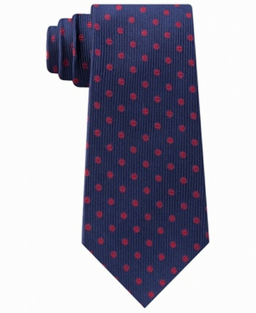 Gravata Tommy Hilfiger Masculina Mont Classic Dot Stripe Vermelha Tamanho Regular