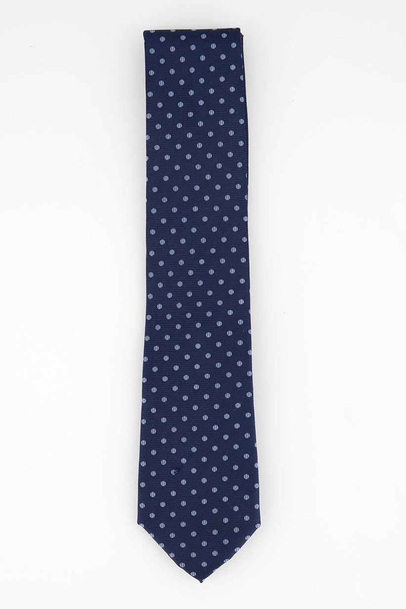 Gravata Tommy Hilfiger Mont Classic Dot Stripe Masculina Azul Marinho Tamanho Único