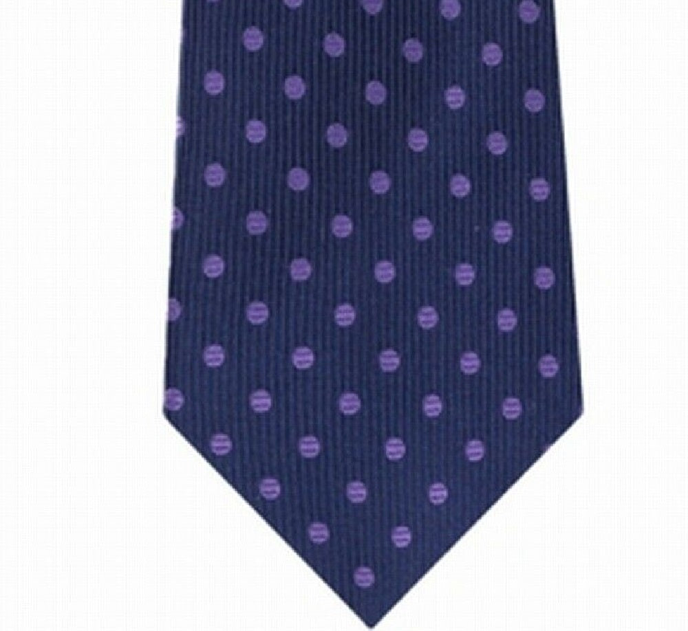 Gravata masculina Tommy Hilfiger com estampa espinha de peixe e bolinhas roxa, tamanho único