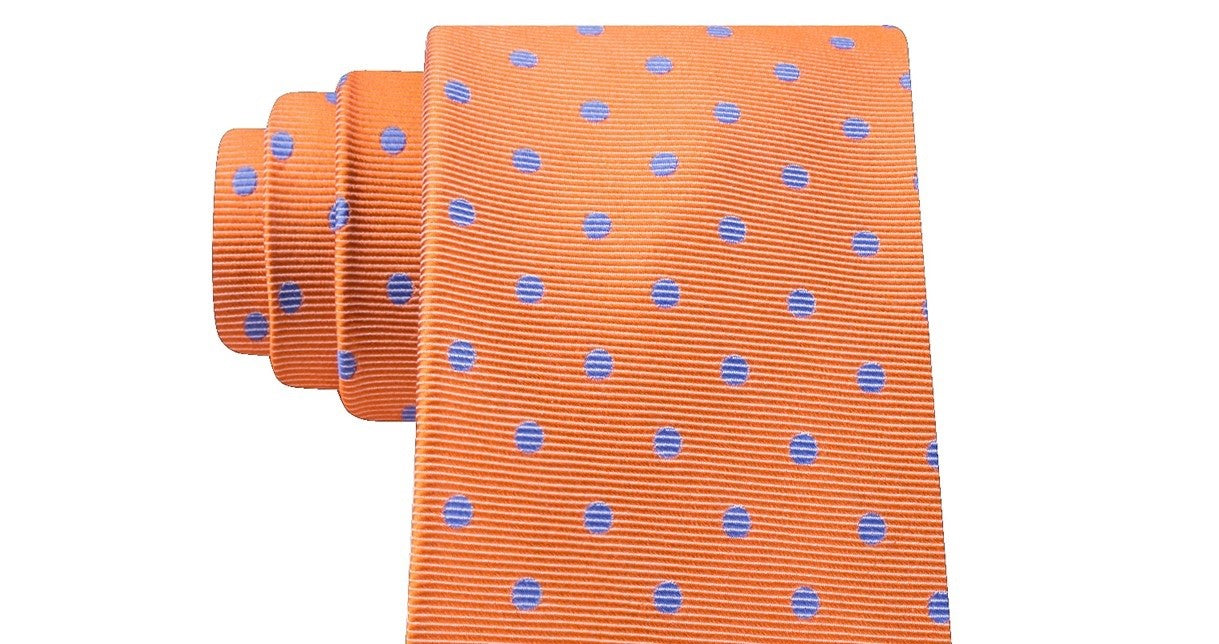 Gravata Tommy Hilfiger Bright Preppy Dot Masculina Laranja Tamanho Regular