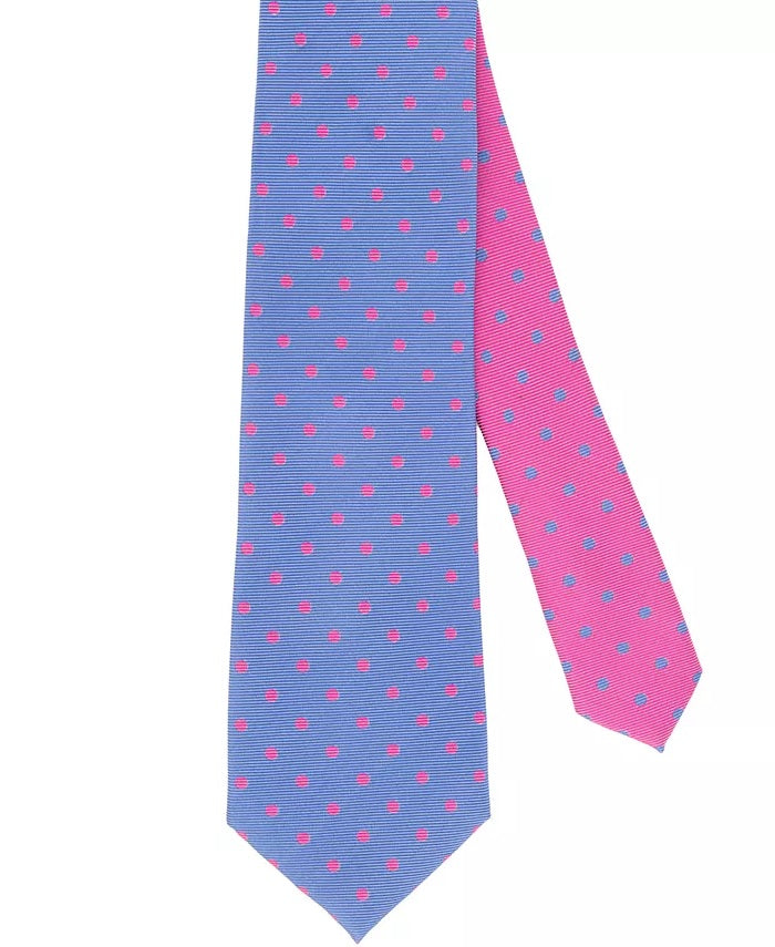 Gravata Tommy Hilfiger Bright Preppy Dot Masculina Rosa Escuro Tamanho Regular