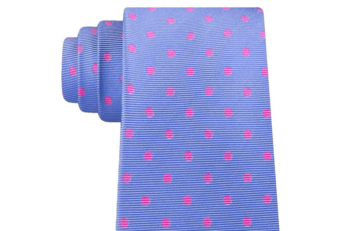Gravata Tommy Hilfiger Bright Preppy Dot Masculina Rosa Escuro Tamanho Regular