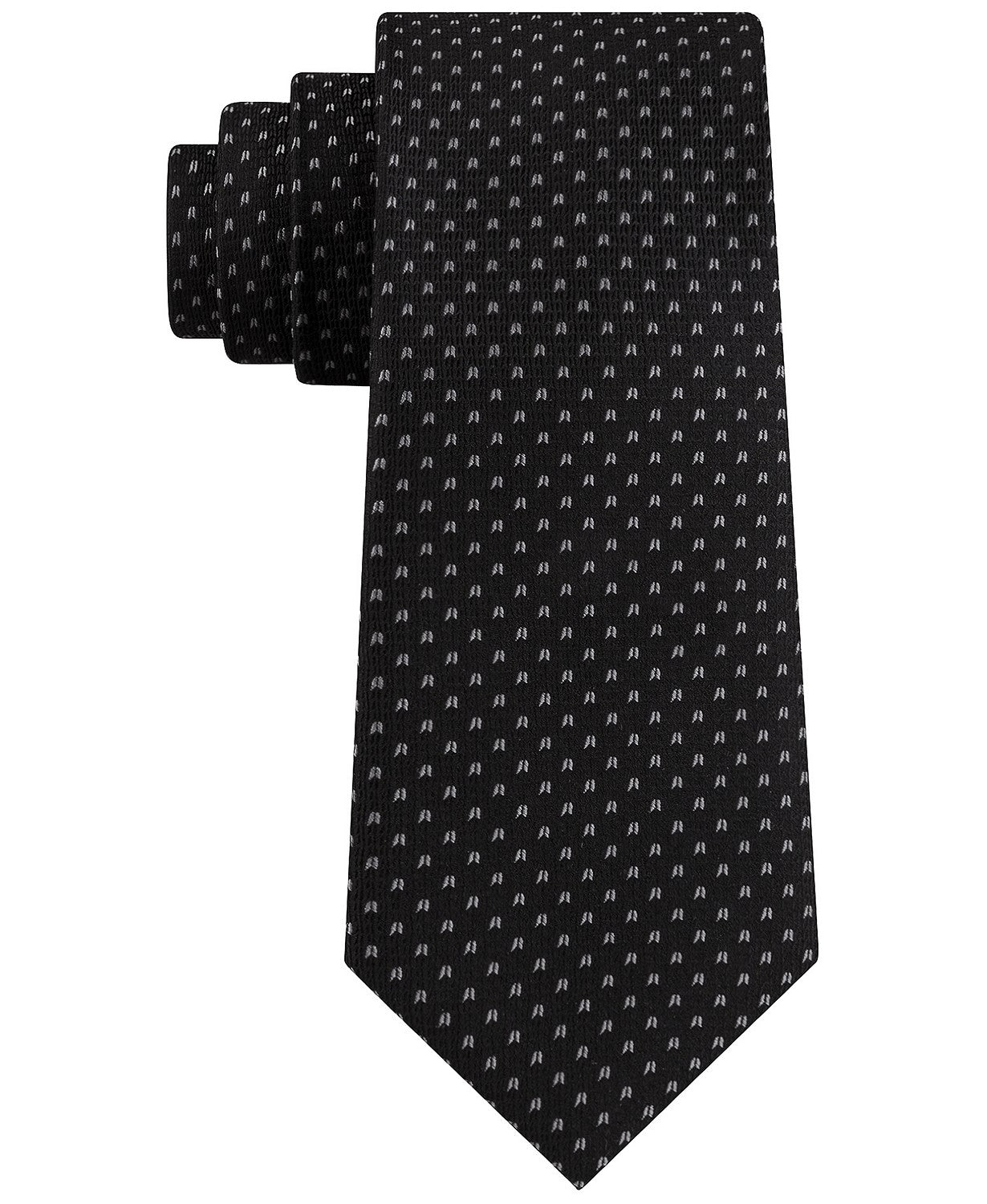 Gravata Tommy Hilfiger Bird Eye Masculina Preta Tamanho Regular