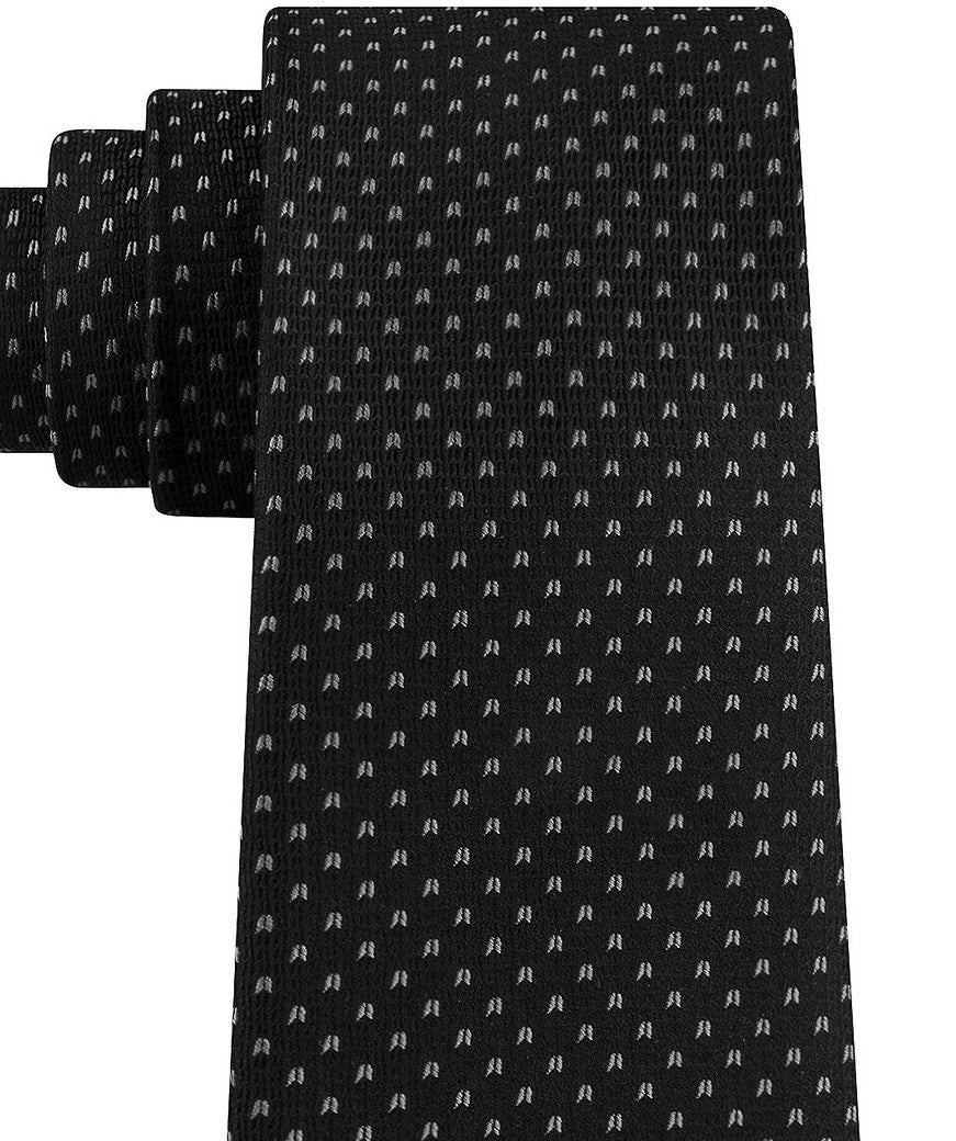 Gravata Tommy Hilfiger Bird Eye Masculina Preta Tamanho Regular