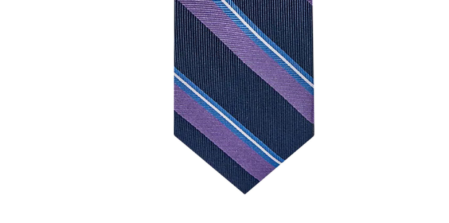 Gravata Tommy Hilfiger Village Classic Stripe Masculina Roxa Tamanho Regular