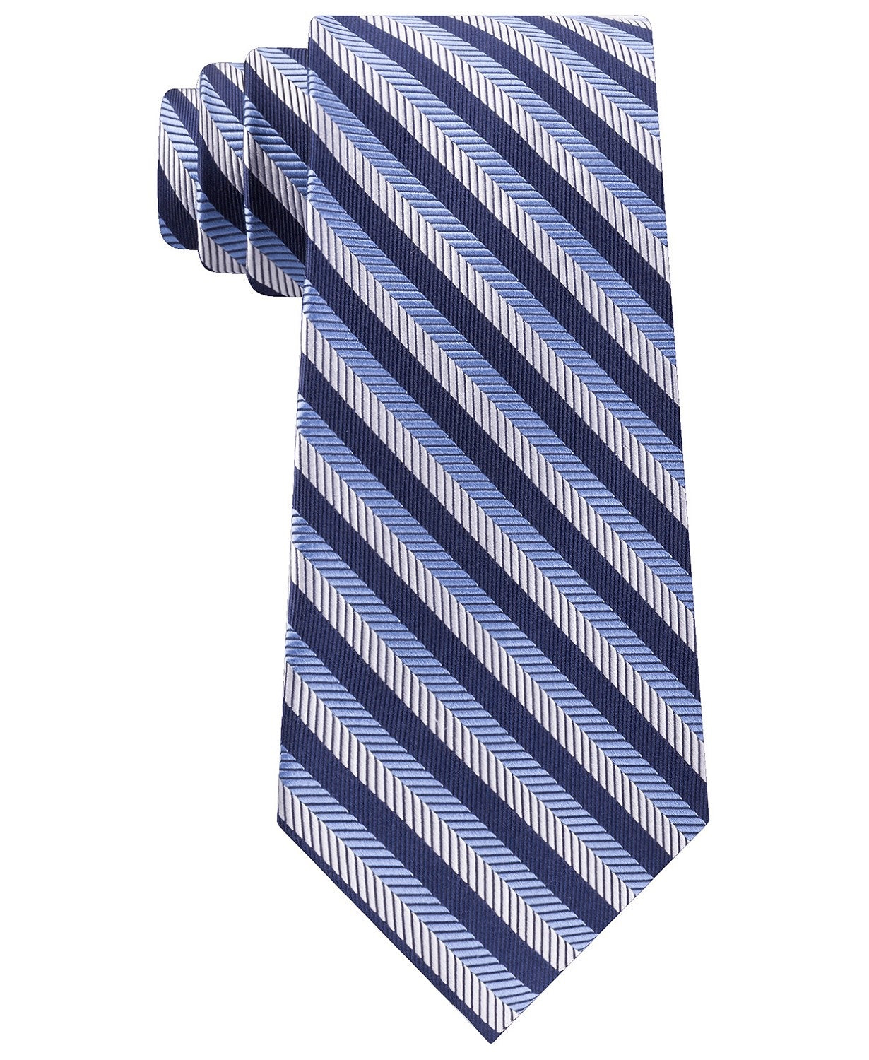 Gravata de seda listrada texturizada clássica Tommy Hilfiger Village Masculina Azul Tamanho Regular