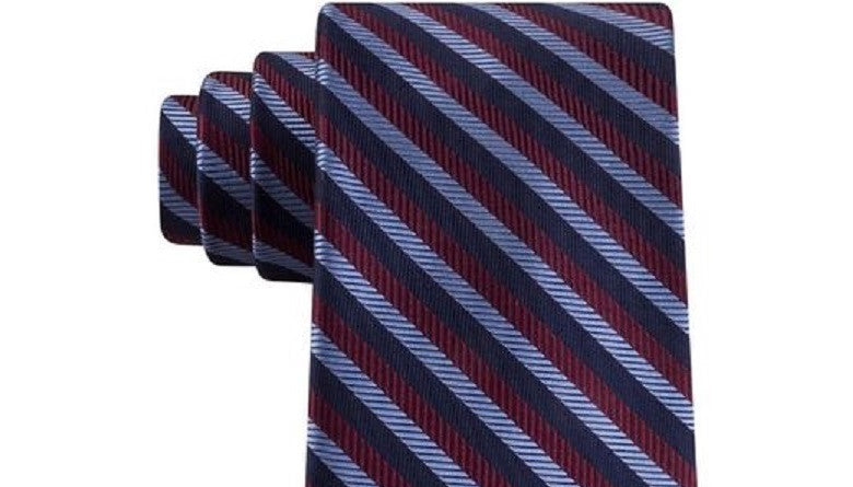 Gravata de seda listrada texturizada clássica Tommy Hilfiger Village Masculina, vermelha, tamanho regular