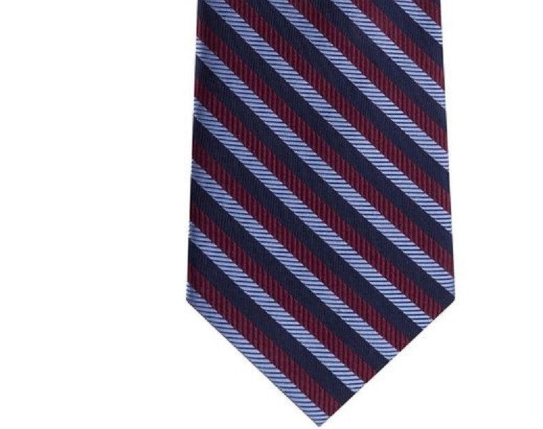 Gravata de seda listrada texturizada clássica Tommy Hilfiger Village Masculina, vermelha, tamanho regular