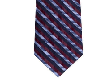 Gravata de seda listrada texturizada clássica Tommy Hilfiger Village Masculina, vermelha, tamanho regular