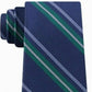 Gravata listrada texturizada clássica masculina Tommy Hilfiger, verde, tamanho regular