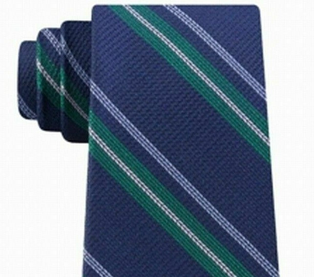 Gravata listrada texturizada clássica masculina Tommy Hilfiger, verde, tamanho regular