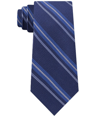 Gravata listrada texturizada clássica masculina Tommy Hilfiger, tamanho azul marinho, regular