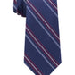 Gravata listrada texturizada clássica masculina Tommy Hilfiger vermelha tamanho regular