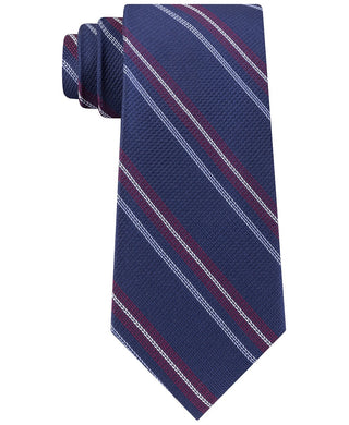 Gravata listrada texturizada clássica masculina Tommy Hilfiger vermelha tamanho regular